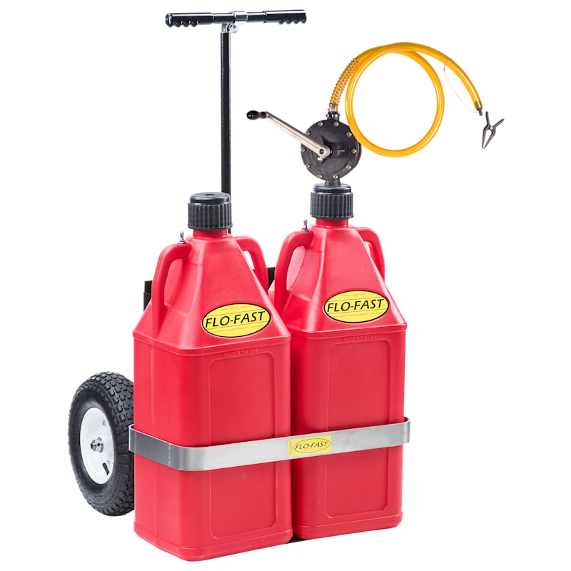 FLO-FAST Professional Model Pump, 2 Gasoline Containers and Cart System