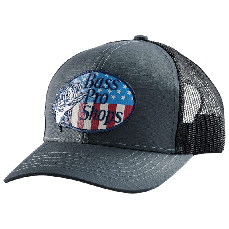 Bass Pro Shops Flag Logo Patch Mesh-Back Cap
