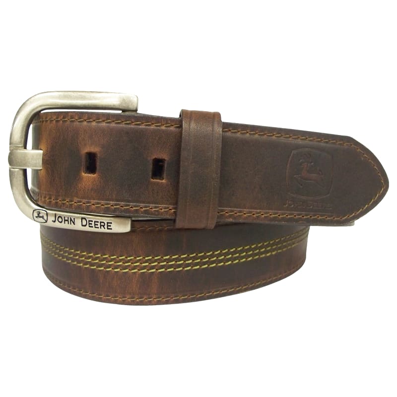 John Deere 38MM Top-Grain Leather Belt for Men