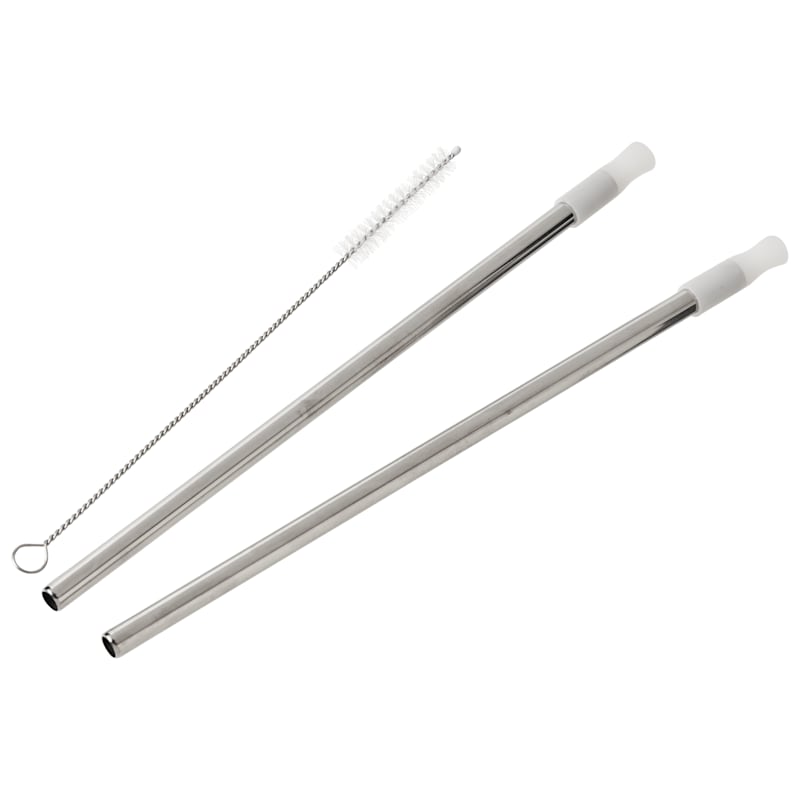 Bass Pro Shops Stainless Steel Straw 2-Pack with Brush