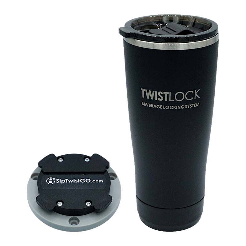 TwistLock Beverage Locking System Mini Disc Locking Base and Tumbler Combo Pack