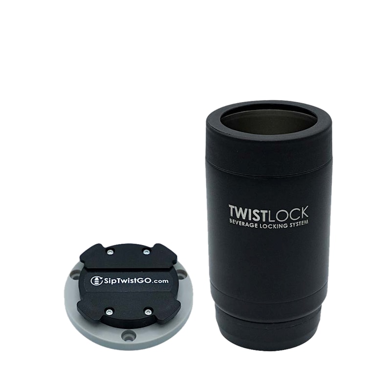 TwistLock Beverage Locking System Mini Disc Locking Base and Can Cooler Combo Pack