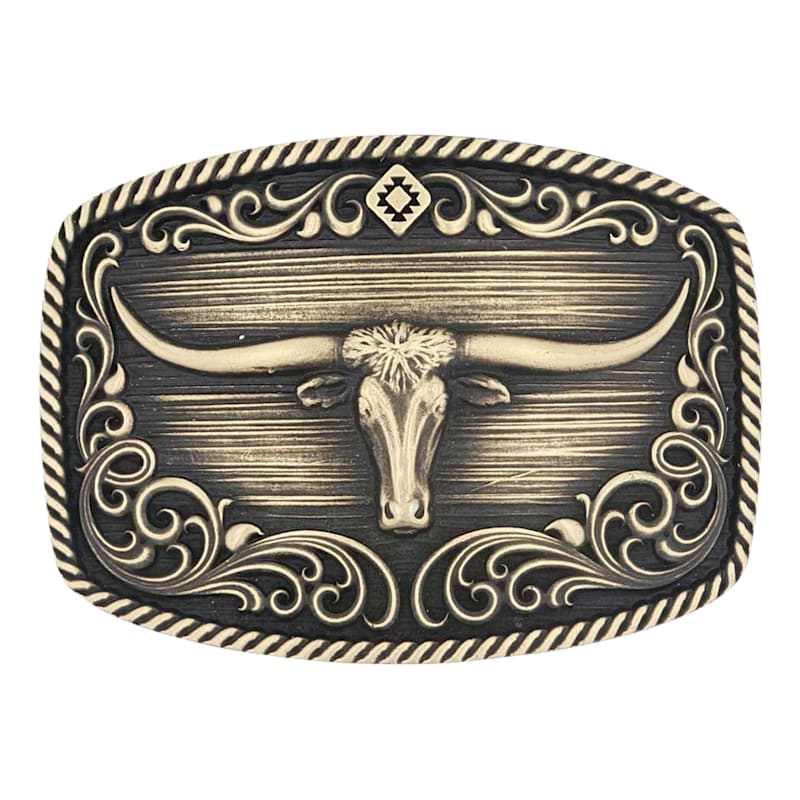Montana Silversmiths Longhorn Legend Heritage Attitude Belt Buckle