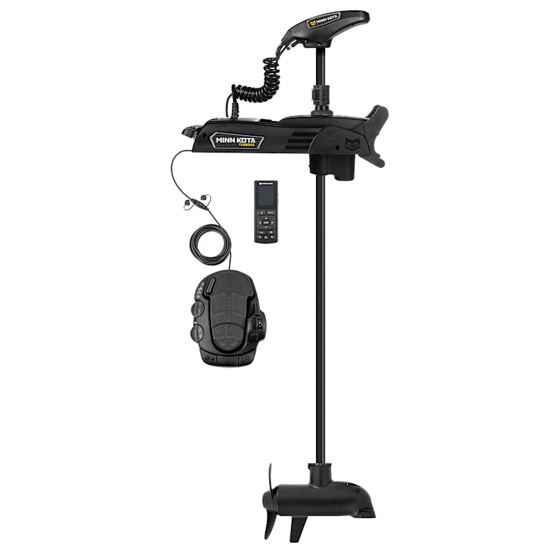 Minn Kota Terrova Quest-Series Bow-Mount Freshwater Trolling Motor with CHIRP Sonar, Wireless Remote, and Foot Pedal