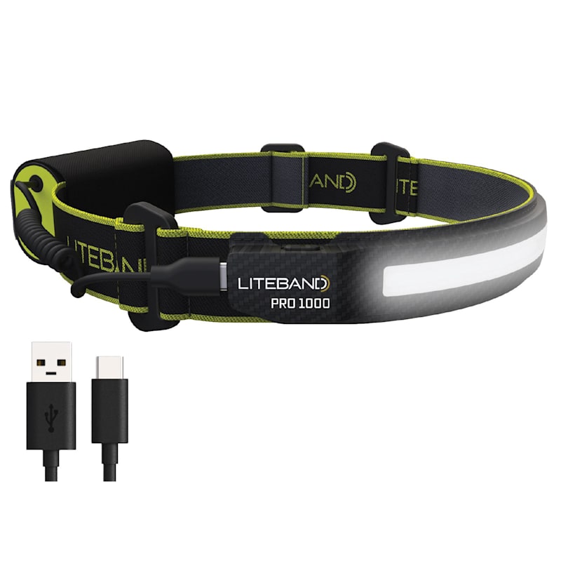 LITEBAND Pro 1000 Wide-Beam LED Rechargeable Headlamp