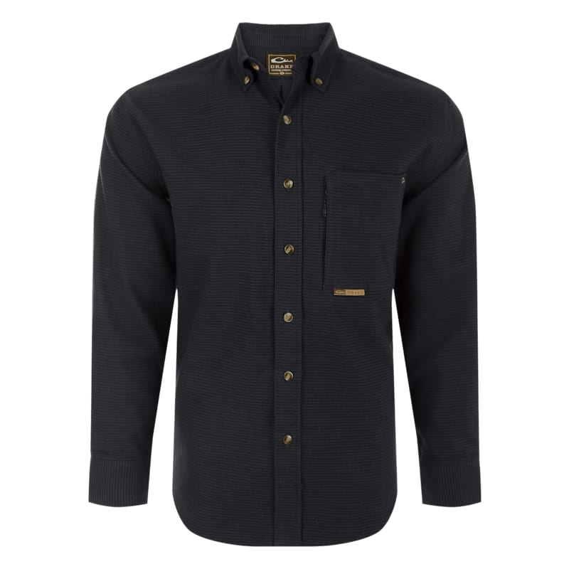 Drake Autumn Brushed-Twill Houndstooth Long-Sleeve Shirt