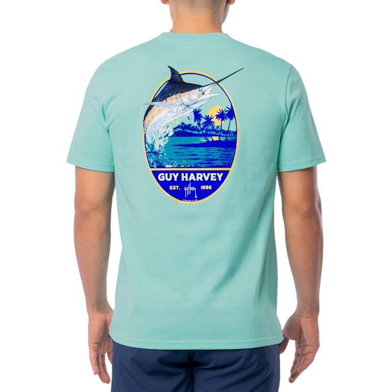 Guy Harvey Blue Hawaiian Short-Sleeve T-Shirt for Men