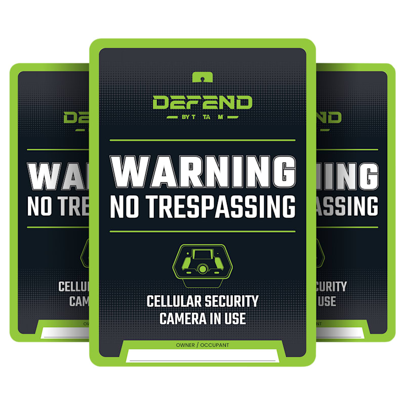Tactacam Defend Warning No Trespassing Sign 3-Pack