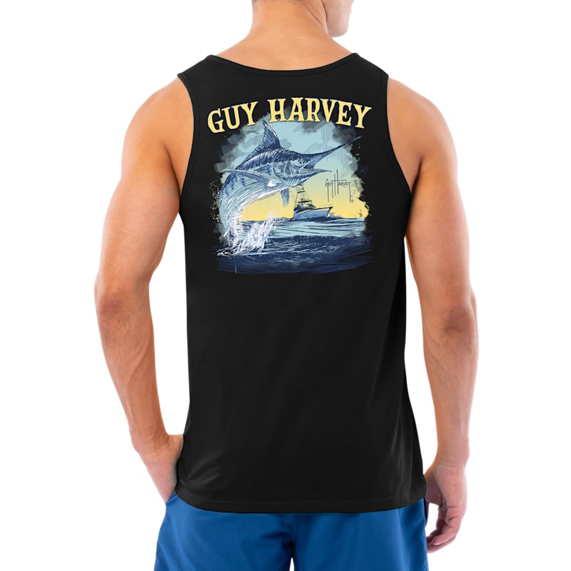 Guy Harvey Sketchy Marlin Tank Top for Men