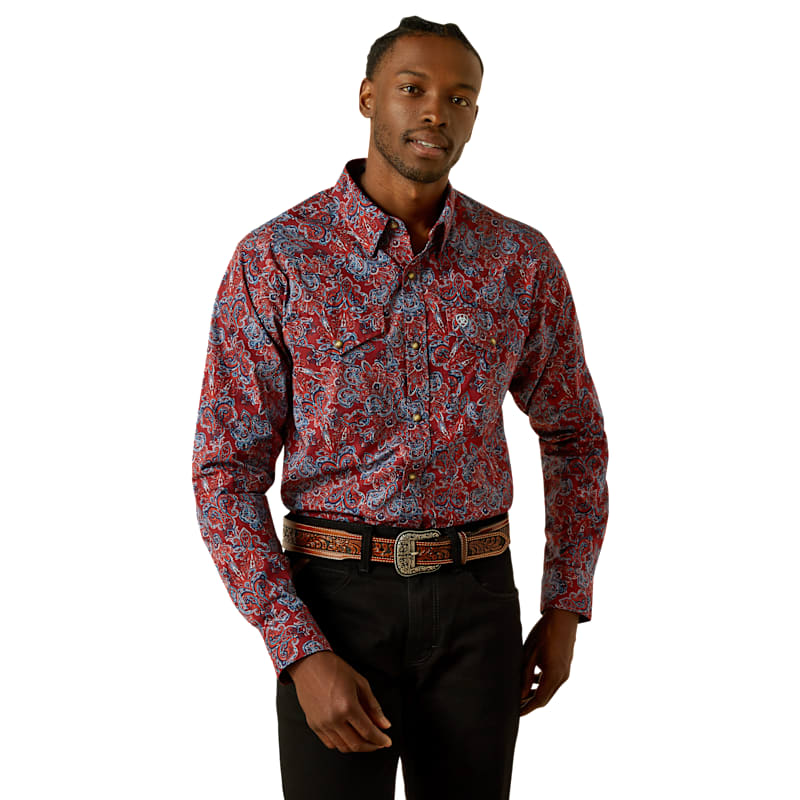 Ariat Tyrone Snap-Front Fitted Long-Sleeve Shirt for Men