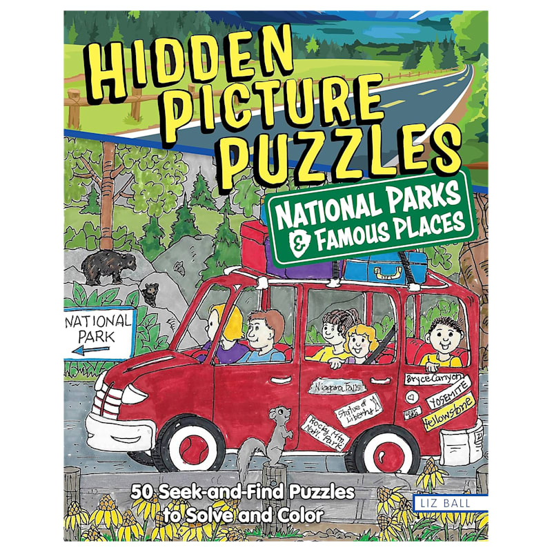 Hidden Picture Puzzles National Parks & Famous Places Coloring Book by Liz Ball