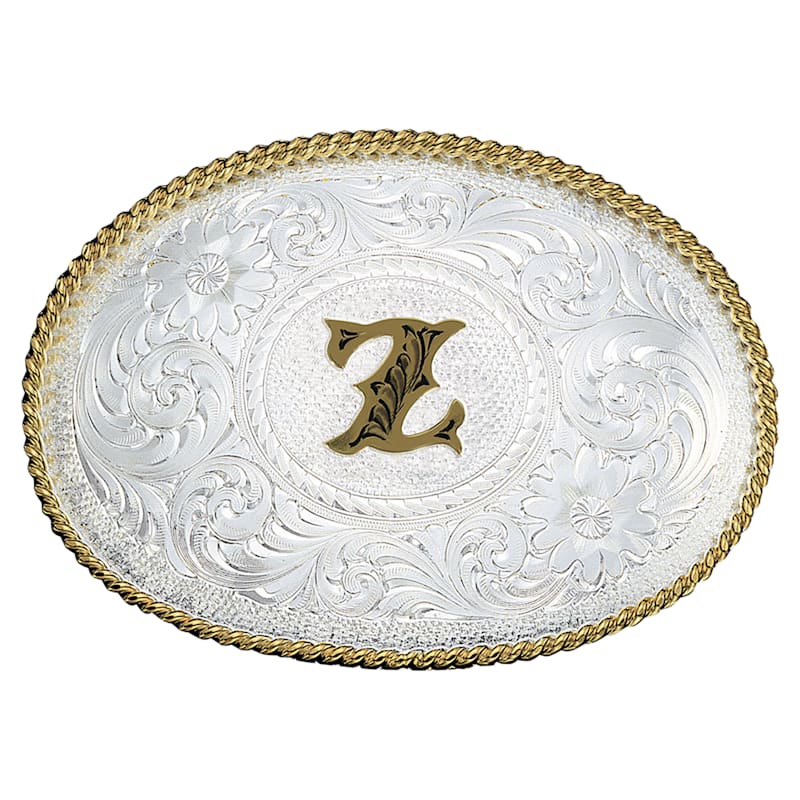 Montana Silversmiths Silver Engraved Initial Z Belt Buckle