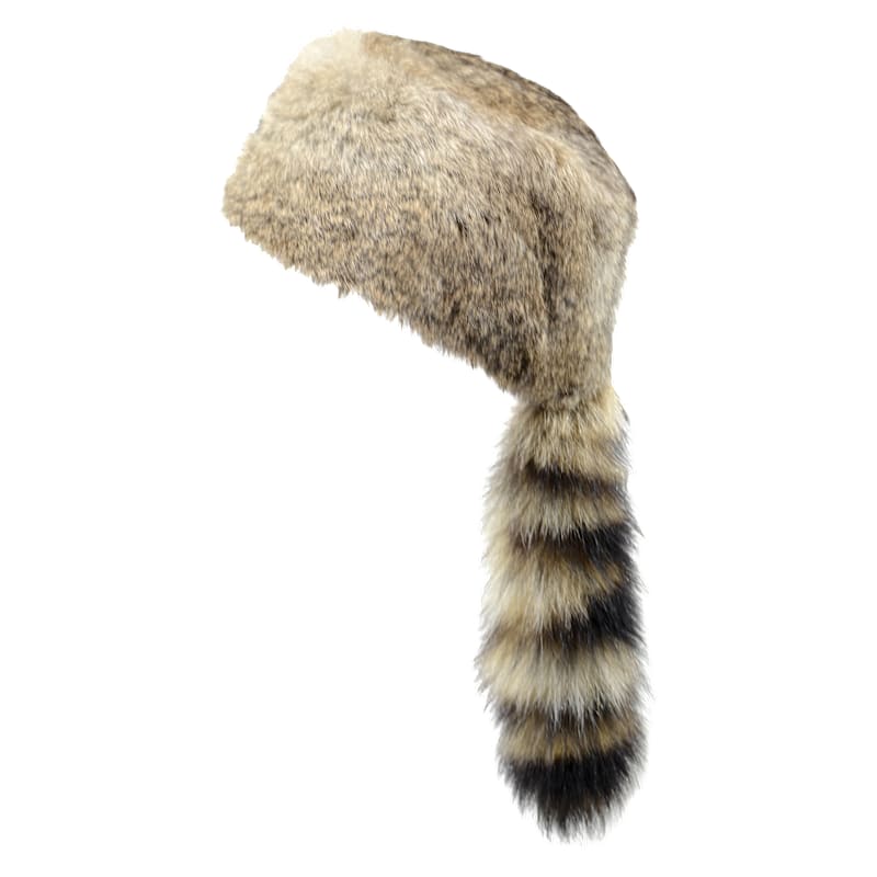 Crown Cap Davey Crocket Rabbit with Raccoon Tail Hat