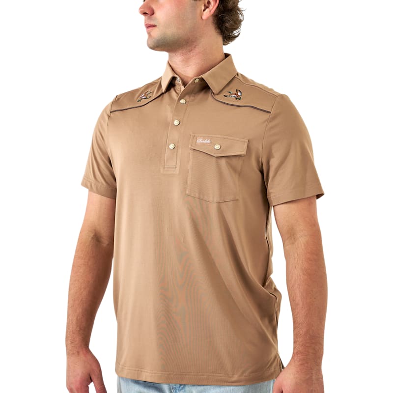 BURLEBO Pearl Snap Performance Mallards Polo