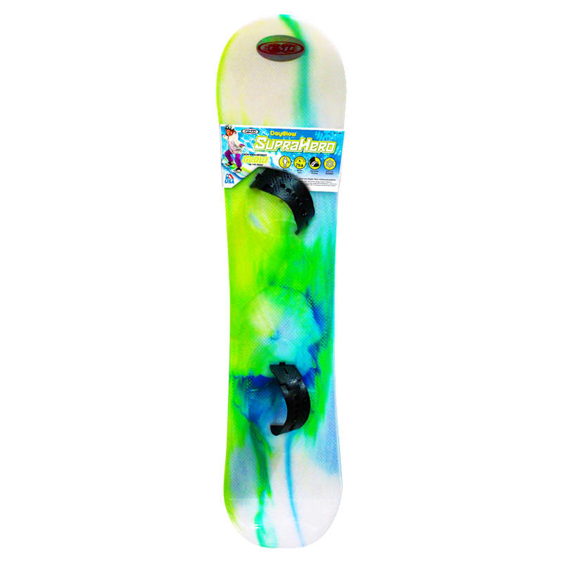 ESP Day Glow Suprahero 107cm Starter Snowboard with Adjustable Wrap Bindings