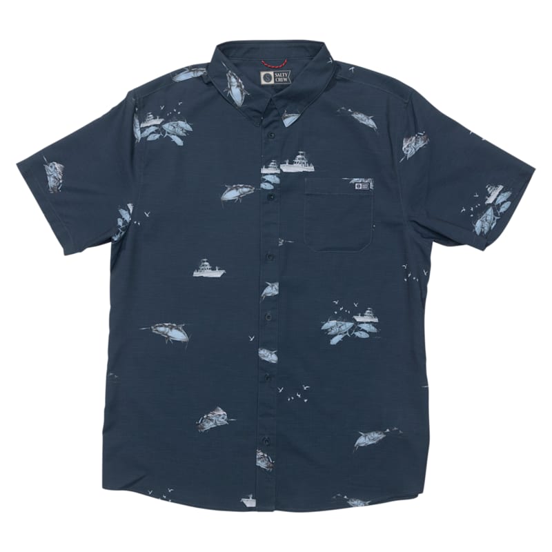 Salty Crew Breezer Perforated Short-Sleeve Button-Down Shirt