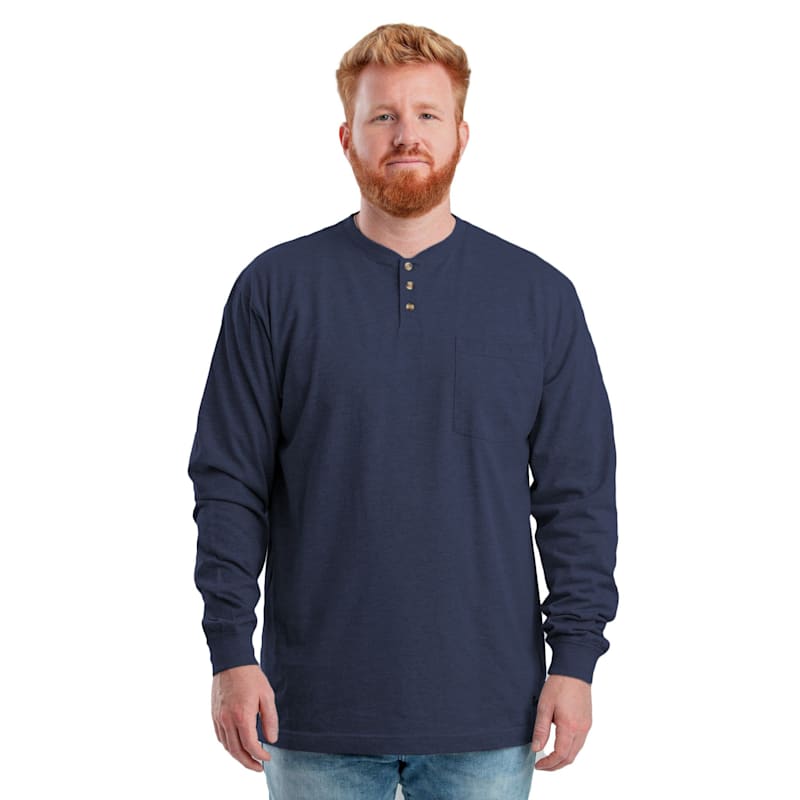 Berne Heavyweight Long-Sleeve Henley Shirt for Men
