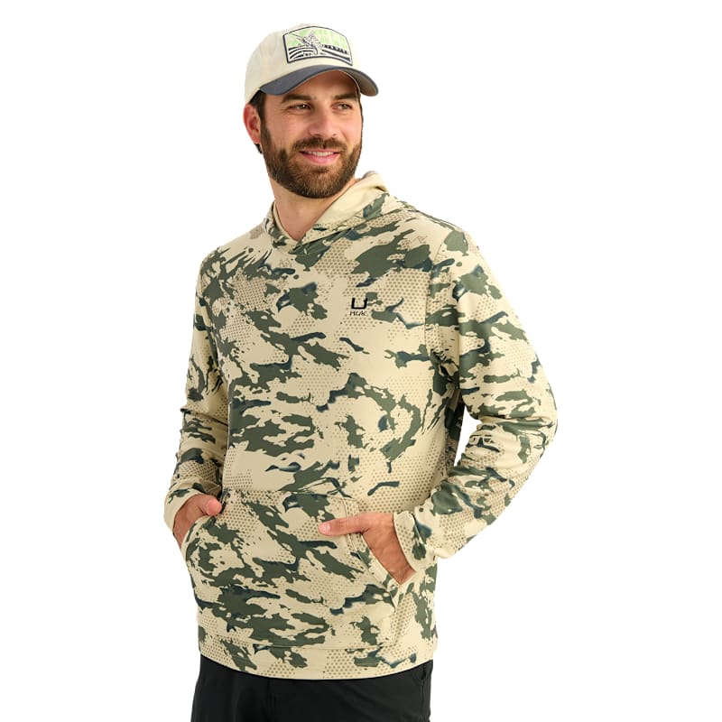 Huk Leeward KC Printed Lightweight Fleece Pullover Hoodie
