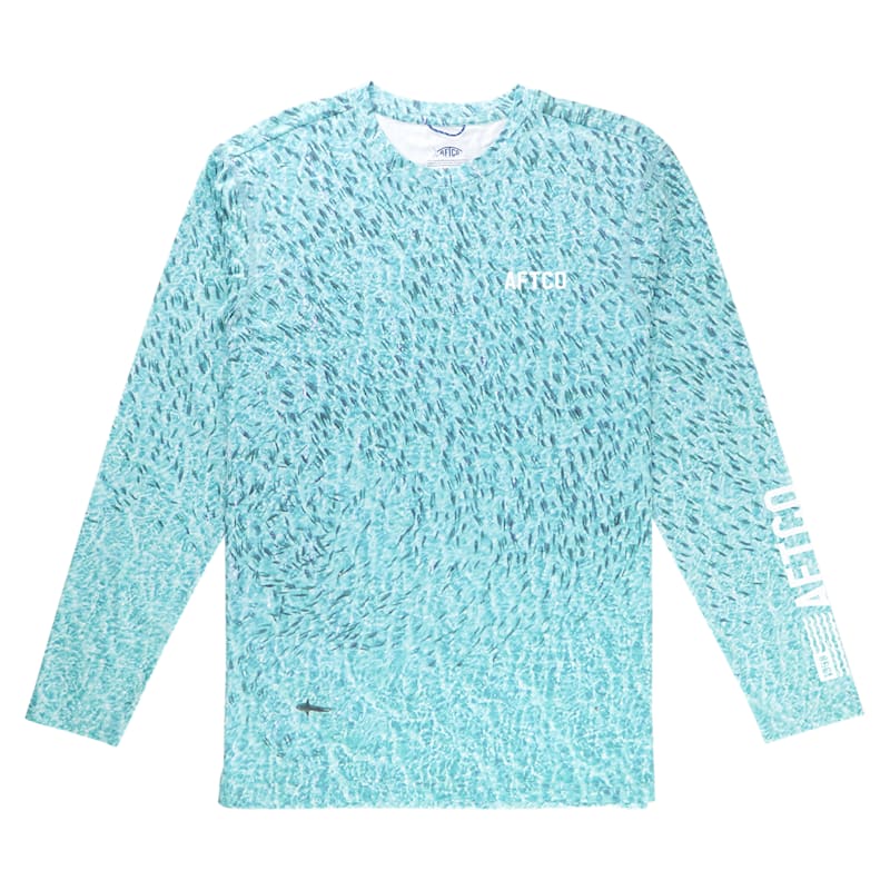 AFTCO Overview AOP UVX Crew-Neck Long-Sleeve T-Shirt for Men