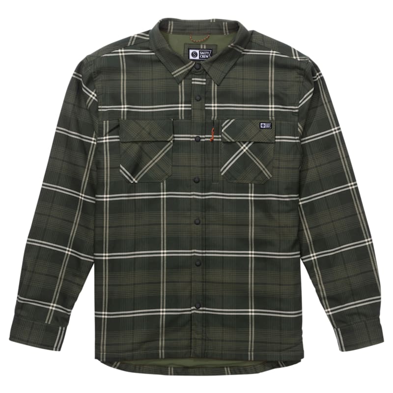 Salty Crew Fathom Tech Snap-Front Shacket for Men