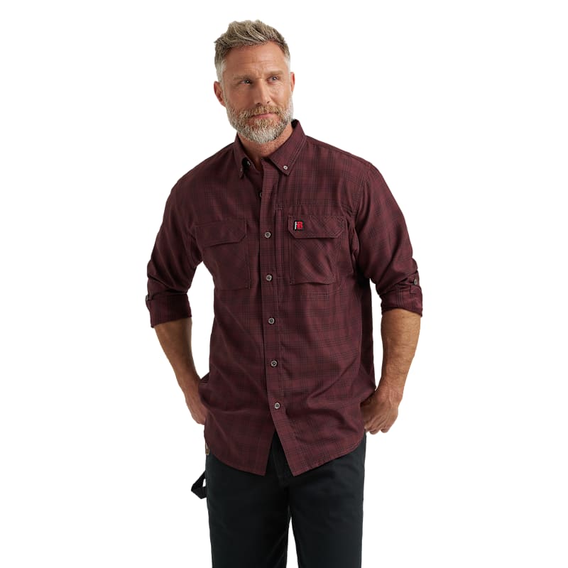 Wrangler Riggs Workwear Technical All-Season Long-Sleeve Button-Down Shirt for Men