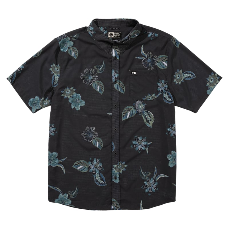 Salty Crew Breezer Perforated Short-Sleeve Button-Up Shirt for Men