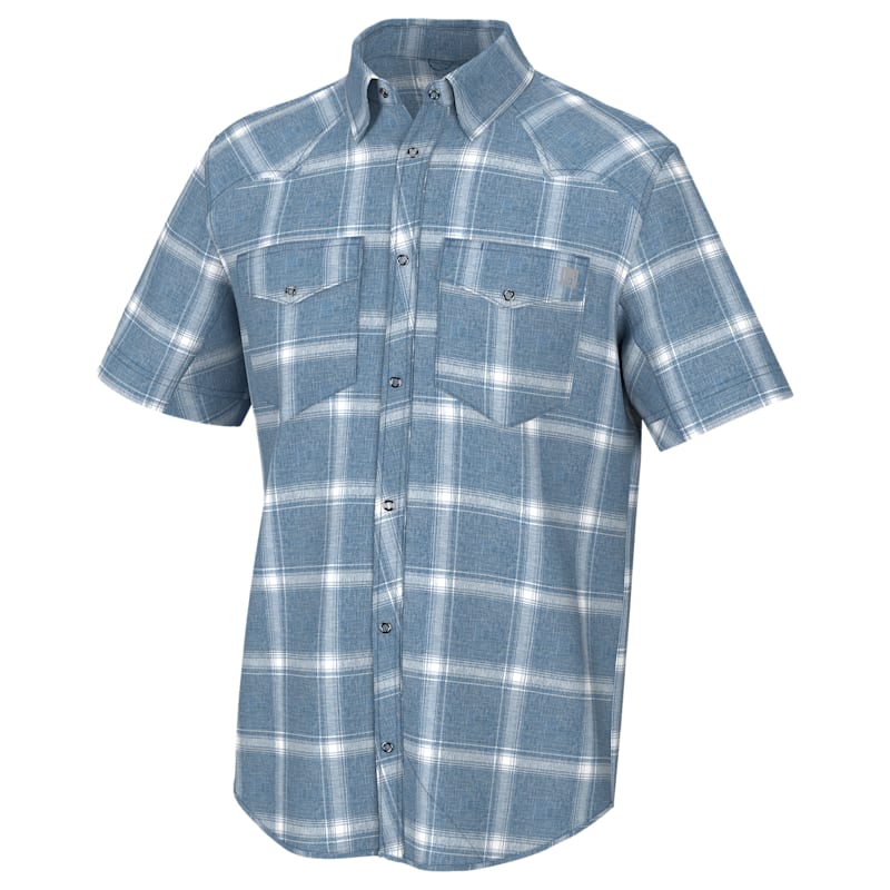 Huk Diamond Back Current Plaid Short-Sleeve Shirt for Men