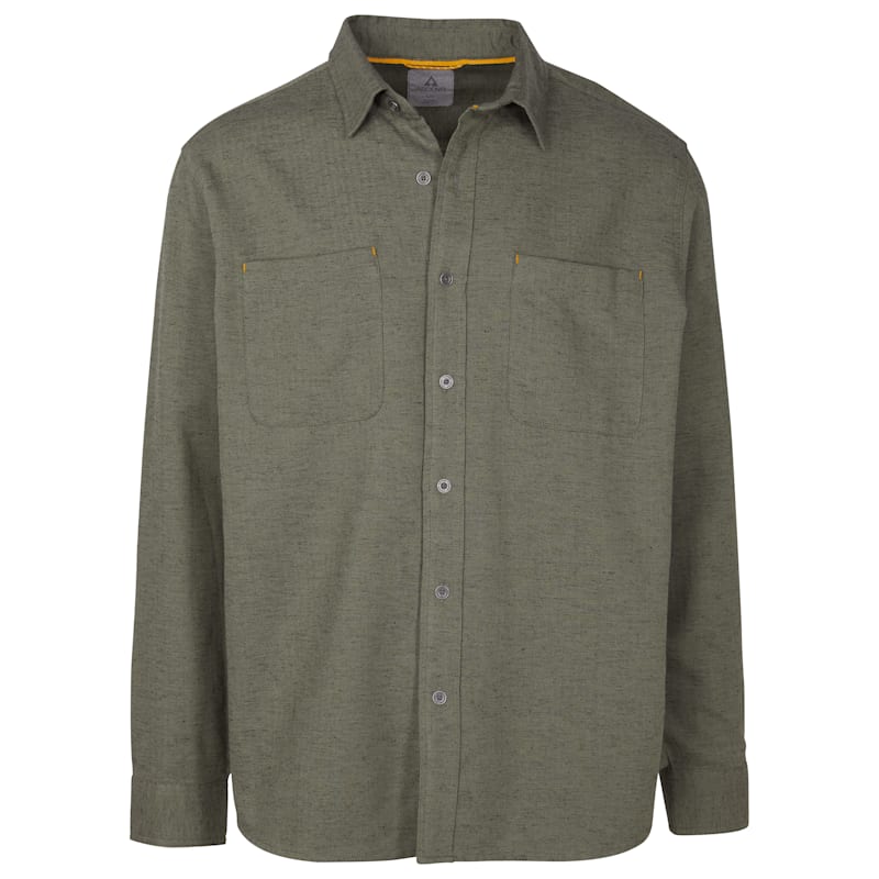 Ascend Slub Herringbone Long-Sleeve Button-Down Shirt